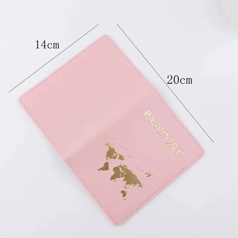 World Map Passport Cover PU Leather Travel Holder Wallet Card Case Unisex UK