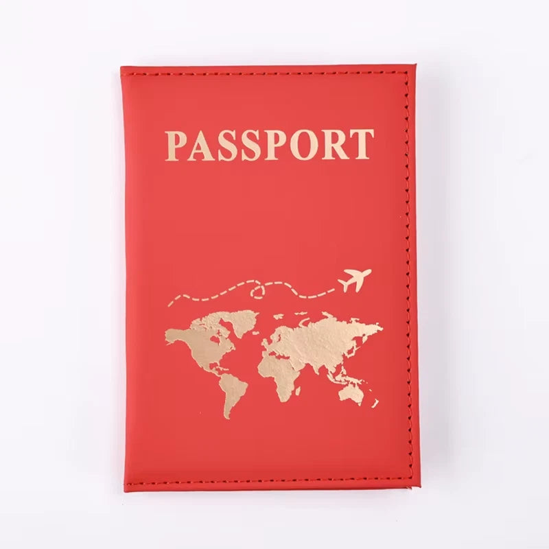 World Map Passport Cover PU Leather Travel Holder Wallet Card Case Unisex UK