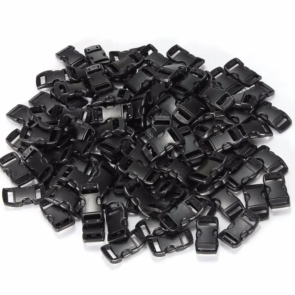 50/10Pcs 10mm Plastic Side Release Buckle Curved Paracord Bracelet DIY