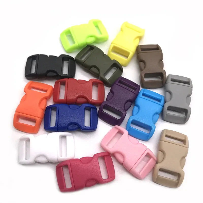 50/10Pcs 10mm Plastic Side Release Buckle Curved Paracord Bracelet DIY